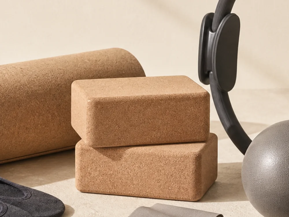 Cork yoga and Pilates blocks